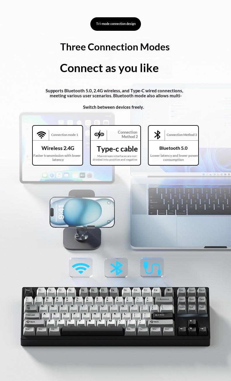 Teclado mecánico Vika STARS80 de tres modos, aluminio sólido, estructura de junta de liberación rápida personalizada, iluminación RGB para juegos._voghion.com