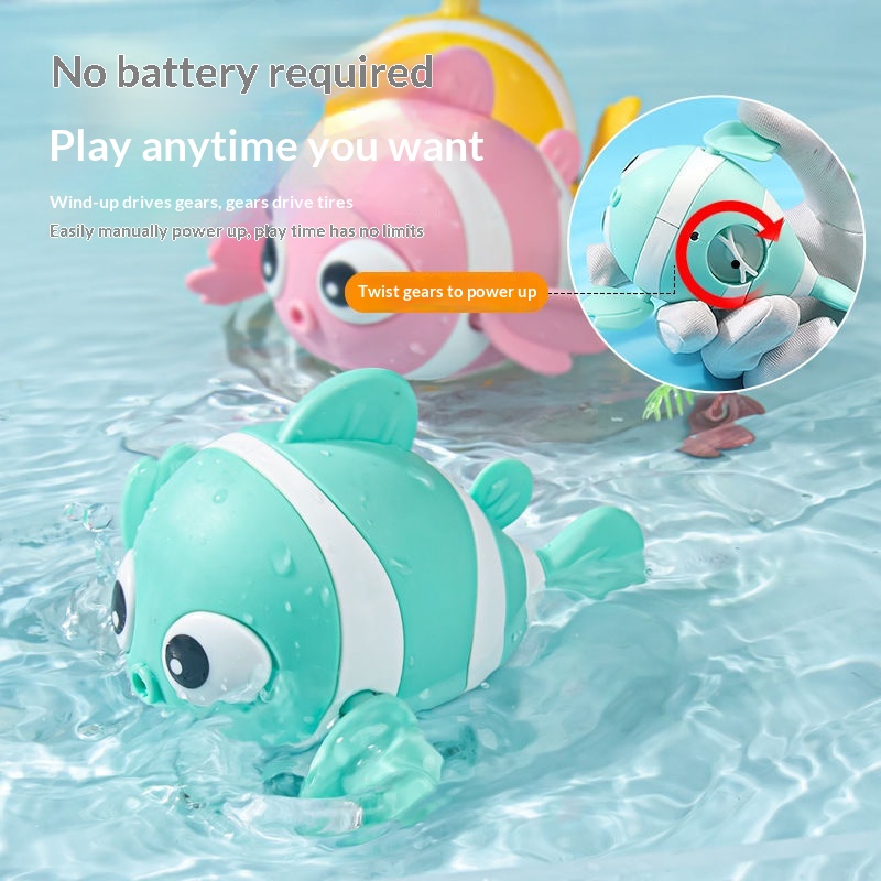 Cross-Border Children's Bath Baby Clownfish Wind-Up Swimming Animal Bathroom Water Play Toys_voghion.com