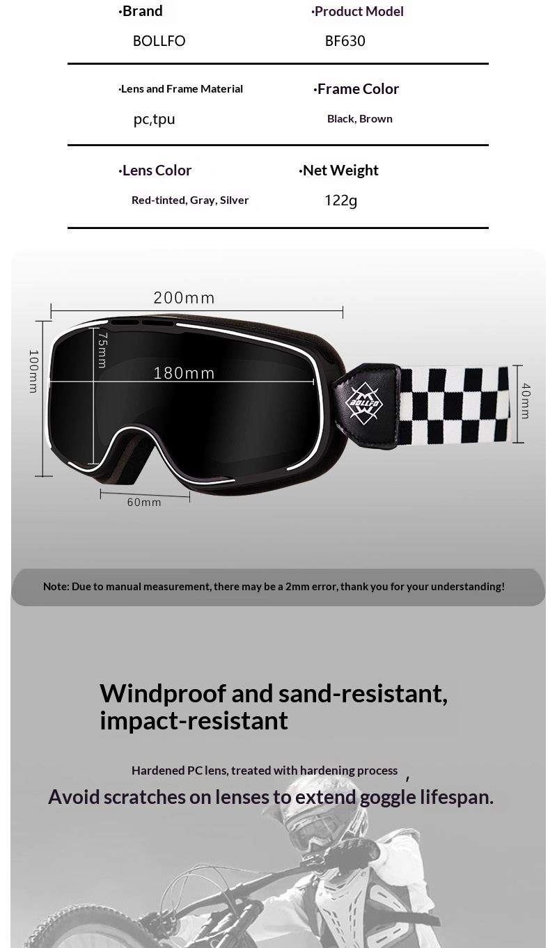 Retro Motorcycle Goggles For Men And Women Black Face Shield_voghion.com