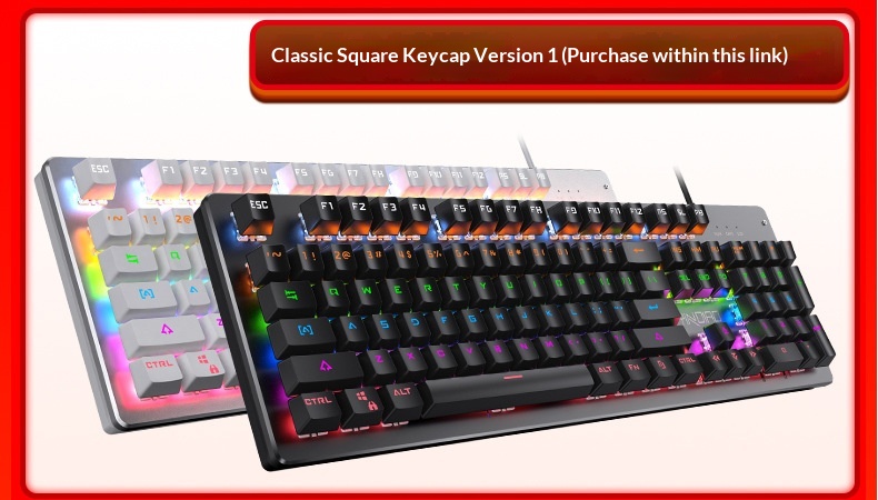 Silver Eagle Summoner True Mechanical Keyboard, Swappable Switches, Gaming Green Switch, Punk Style, Wired USB,_voghion.com