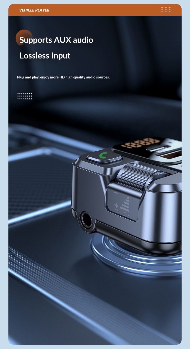 Bluetooth bilsæt med mp3 afspiller og hurtigoplader_voghion.com