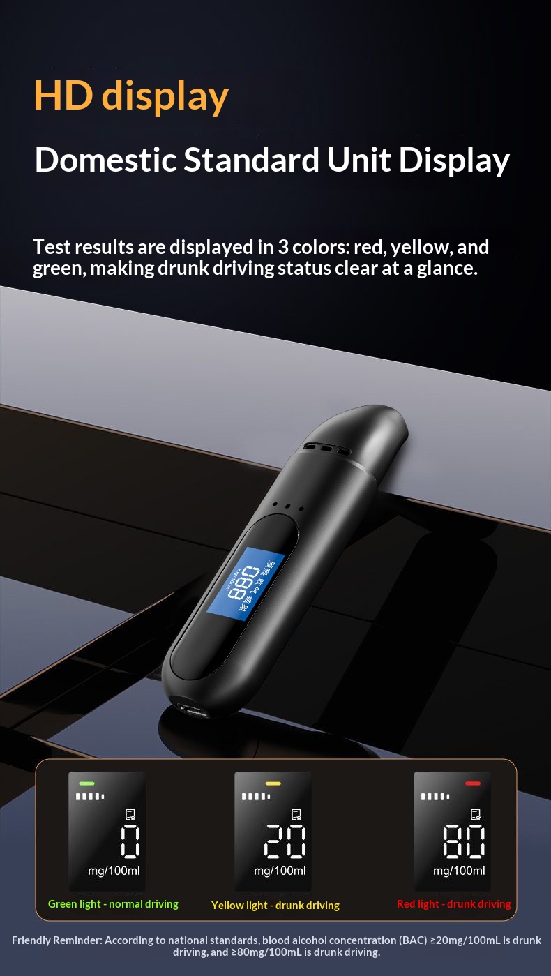 New Cross-border Smart Alcohol Tester For Checking Drunk Driving, Portable Breathalyzer_voghion.com