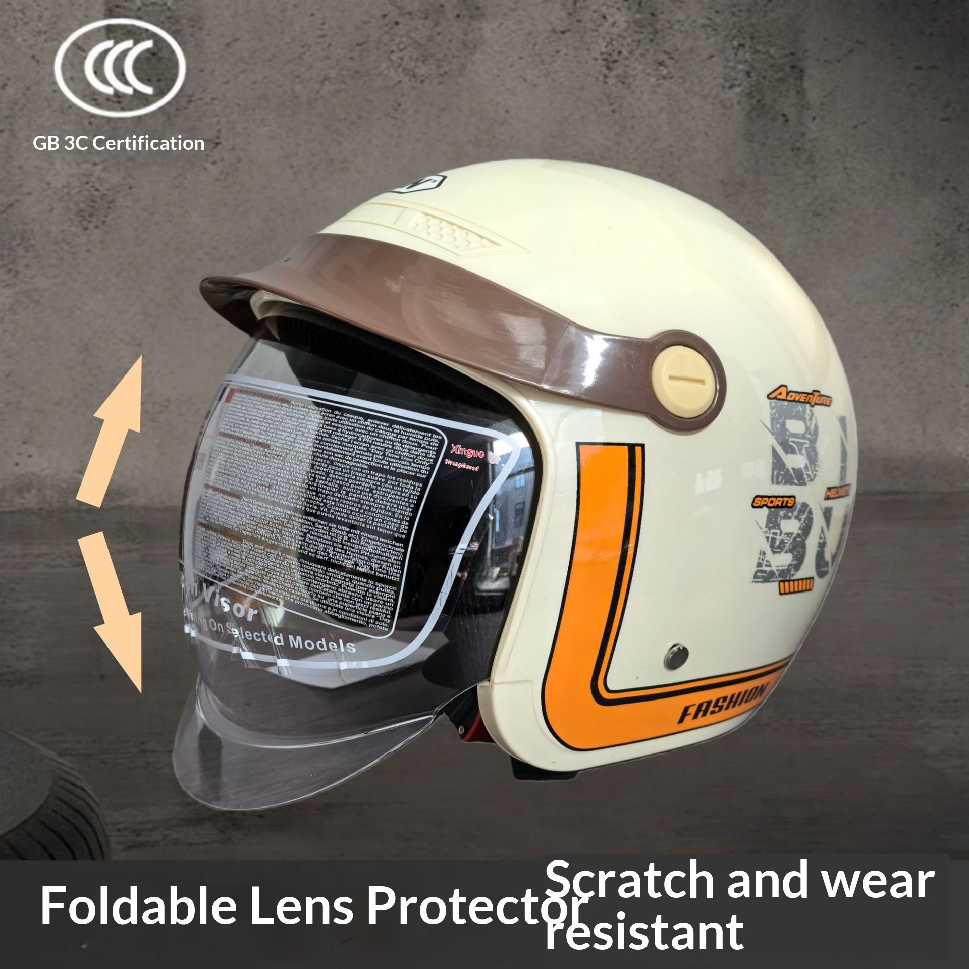 Visière rétractable certifiée 3C pour moto électrique, style unisexe, protection du cou, casque anti-chute, sécurité_voghion.com