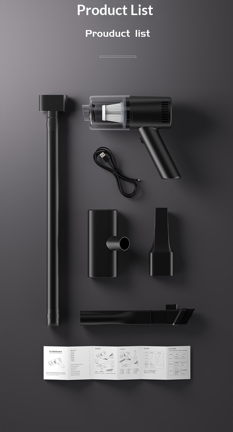 Zubehör Kabelloser Handstaubsauger mit hoher Saugkraft für kleine Autos_voghion.com