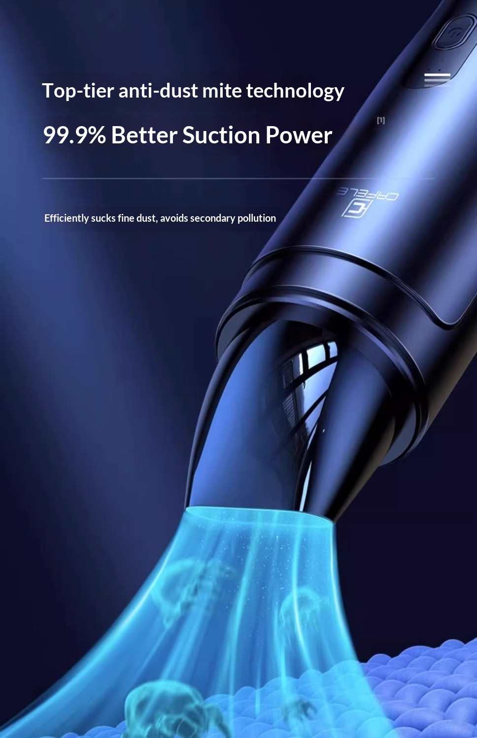 Draadloze autostofzuiger met supersterke zuigkracht en hoog vermogen, ideaal voor tweeërlei gebruik._voghion.com