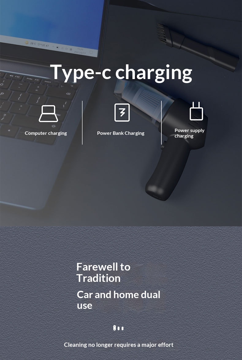 Wholesale Small Mini Handheld Portable Wireless Car Vacuum Cleaner Super Powerful_voghion.com