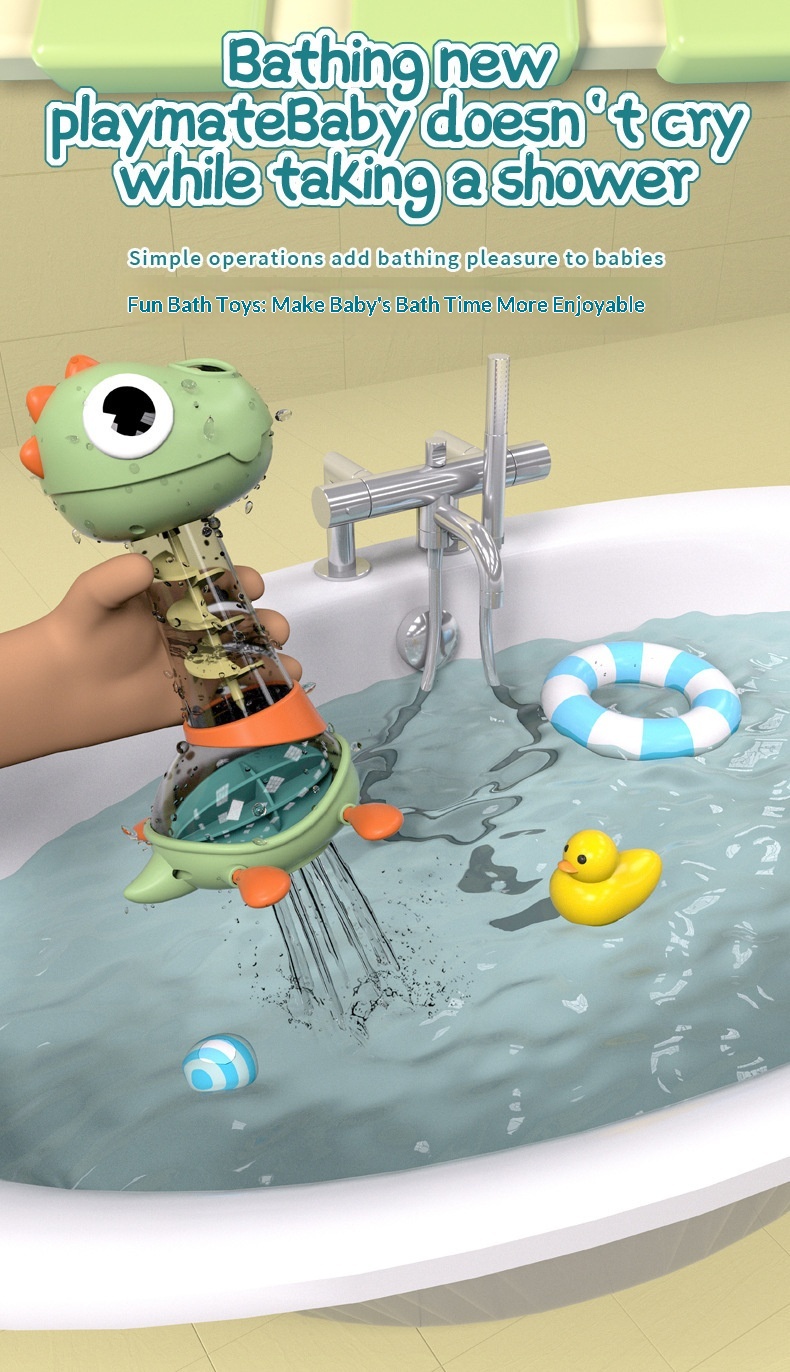 Dinosaur rotationsbadelegetøj med vandsprøjt til baby og børn_voghion.com