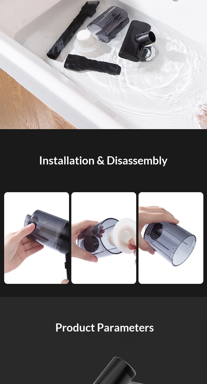 Zubehör Kabelloser Handstaubsauger mit hoher Saugkraft für kleine Autos_voghion.com