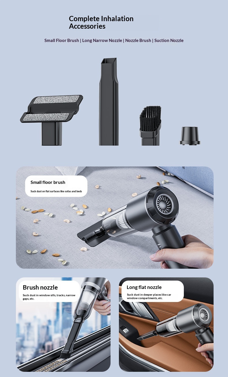 Aspirapolvere senza spazzole ad alta potenza, super potente, con tre velocità regolabili, indicatore di batteria, soffiaggio e aspirazione portatile._voghion.com