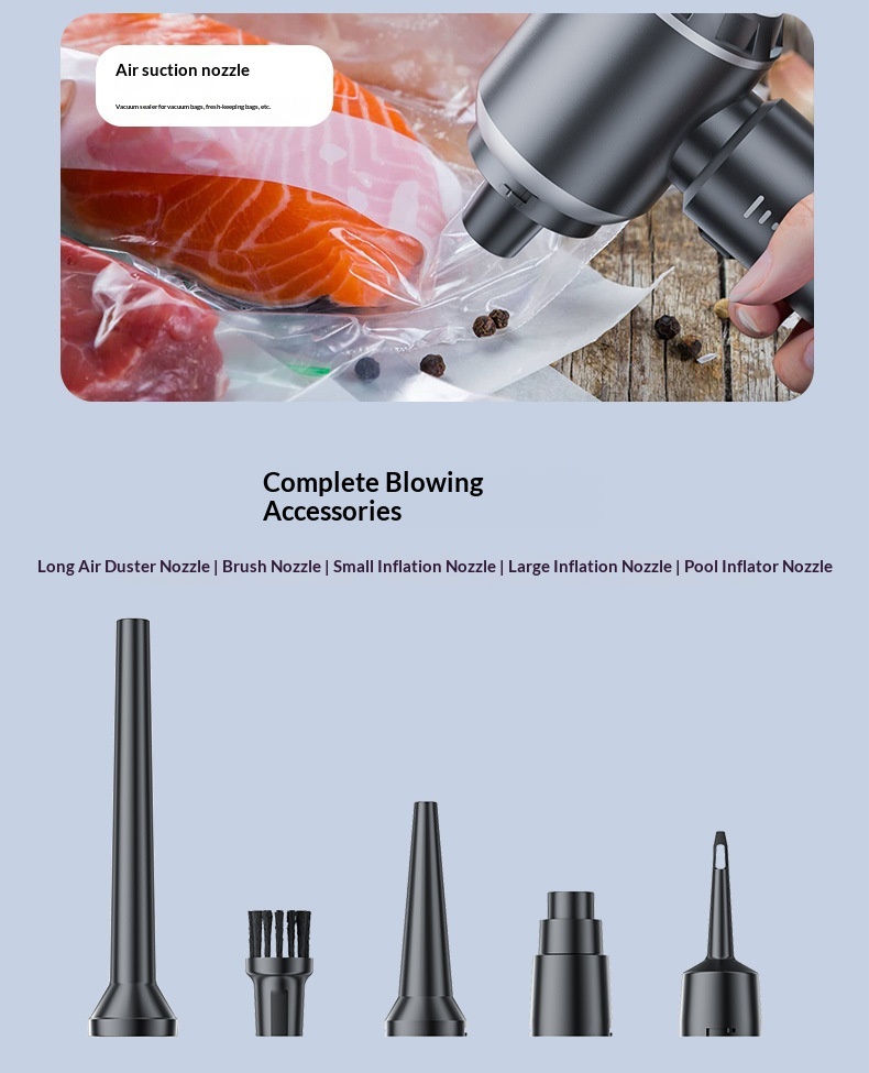 Aspirapolvere senza spazzole ad alta potenza, super potente, con tre velocità regolabili, indicatore di batteria, soffiaggio e aspirazione portatile._voghion.com