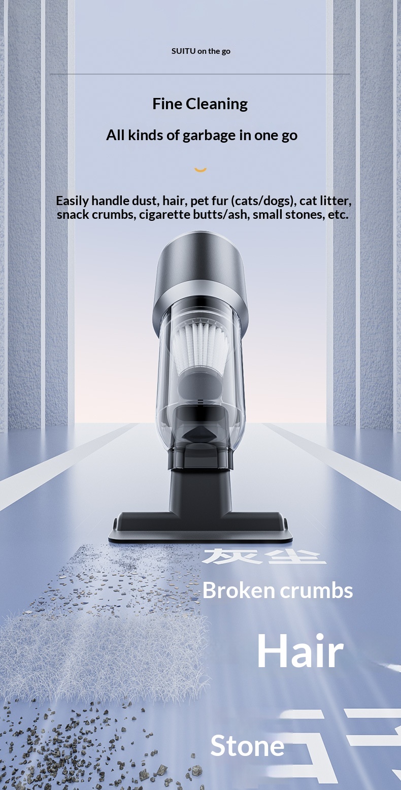 Aspirapolvere senza spazzole ad alta potenza, super potente, con tre velocità regolabili, indicatore di batteria, soffiaggio e aspirazione portatile._voghion.com