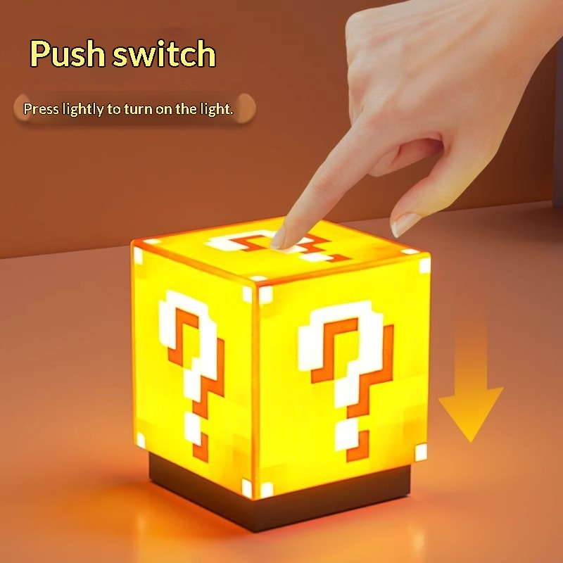 Cross-border Minecraft-themed Block MC Miner's Lamp Glowing Toy Rechargeable Magnetic Night Light Prop Model_voghion.com