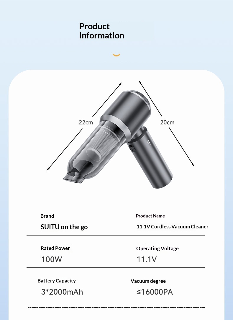 Aspirapolvere senza spazzole ad alta potenza, super potente, con tre velocità regolabili, indicatore di batteria, soffiaggio e aspirazione portatile._voghion.com