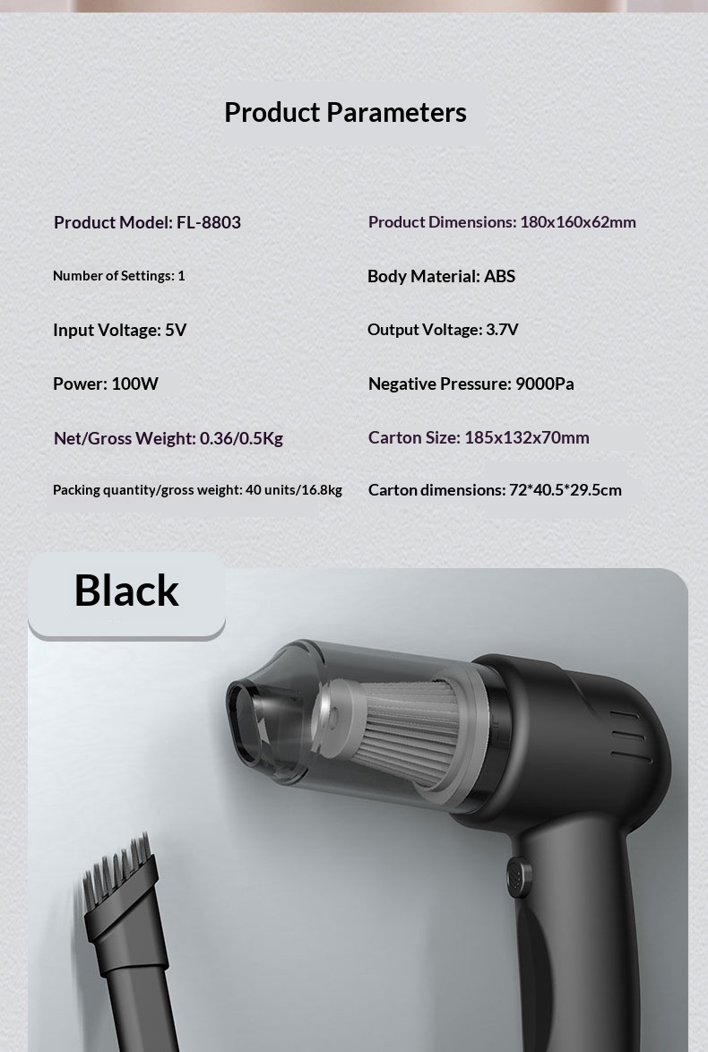 Wholesale Small Mini Handheld Portable Wireless Car Vacuum Cleaner Super Powerful_voghion.com