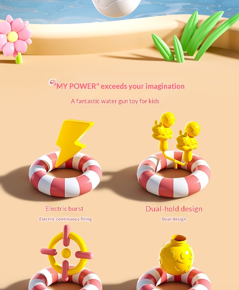 Pistola de agua automática con dibujos animados para playa_voghion.com