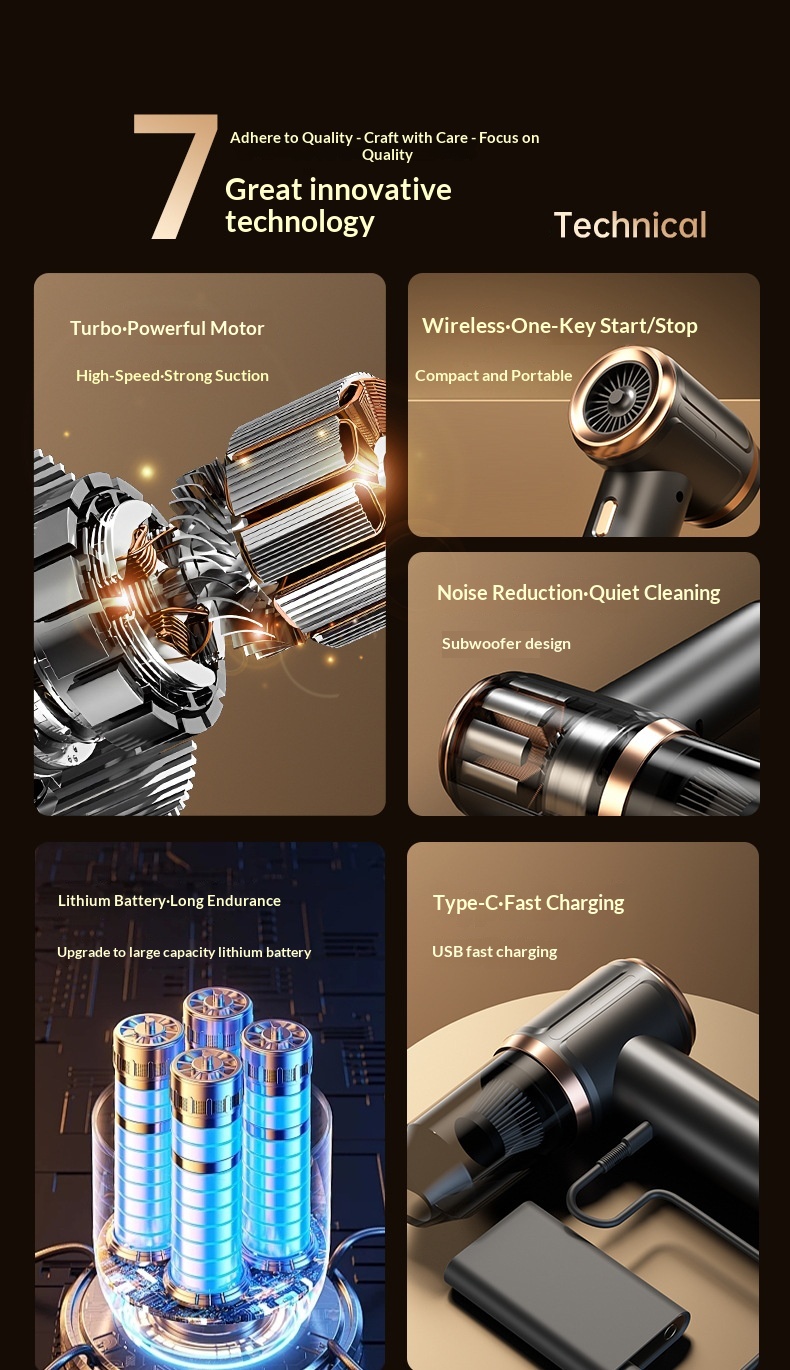 Cordless Handheld Vacuum Cleaner For Home And Car High Suction_voghion.com