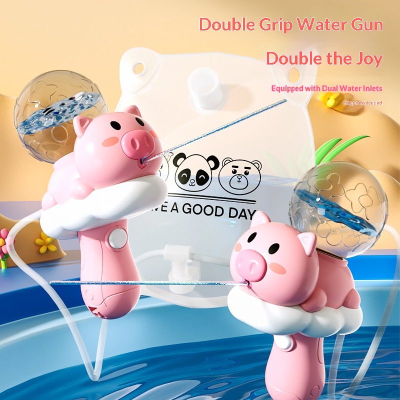 Pistola de agua eléctrica automática con diseño de animales de dibujos animados, ideal para jugar en la playa durante el verano. Juguete para niños y niñas._voghion.com