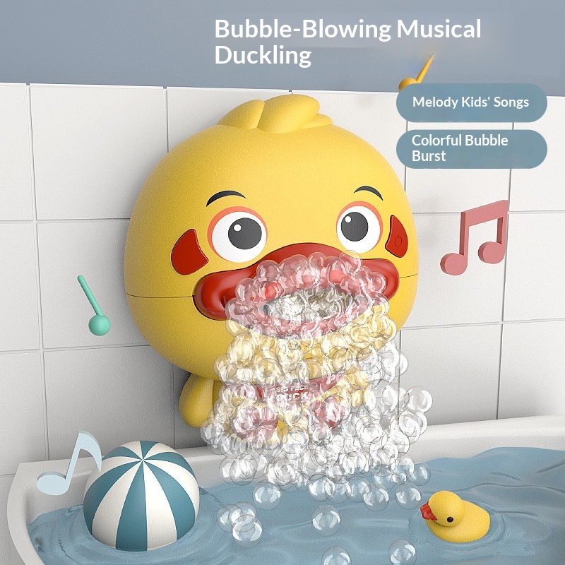 Cross-border Baby Bathroom Electric Cartoon Bubble Duck Continuously Releases Bubbles Parent-child Interactive Bath And_voghion.com