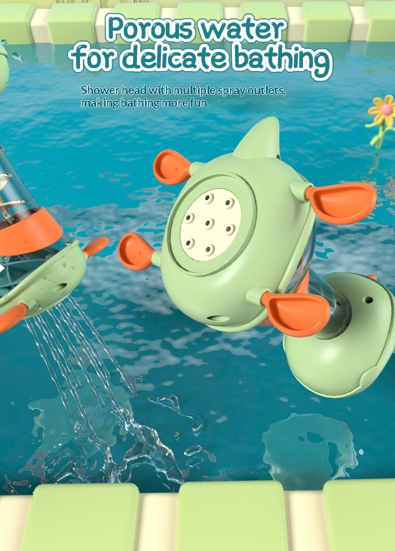 Dinosaur rotationsbadelegetøj med vandsprøjt til baby og børn_voghion.com
