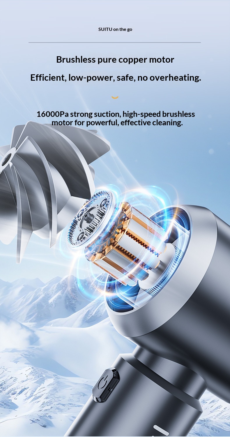 Aspirapolvere senza spazzole ad alta potenza, super potente, con tre velocità regolabili, indicatore di batteria, soffiaggio e aspirazione portatile._voghion.com