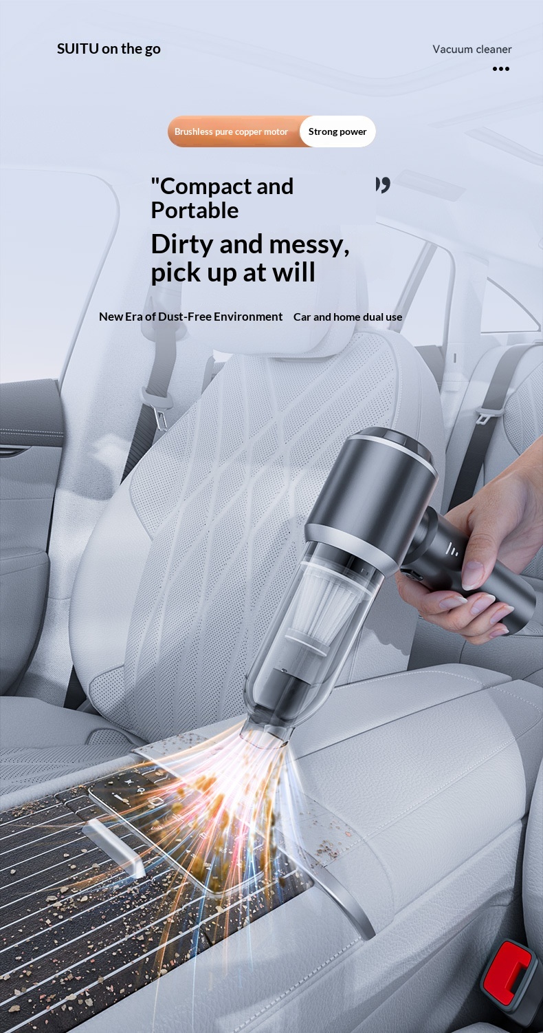 Aspirapolvere senza spazzole ad alta potenza, super potente, con tre velocità regolabili, indicatore di batteria, soffiaggio e aspirazione portatile._voghion.com