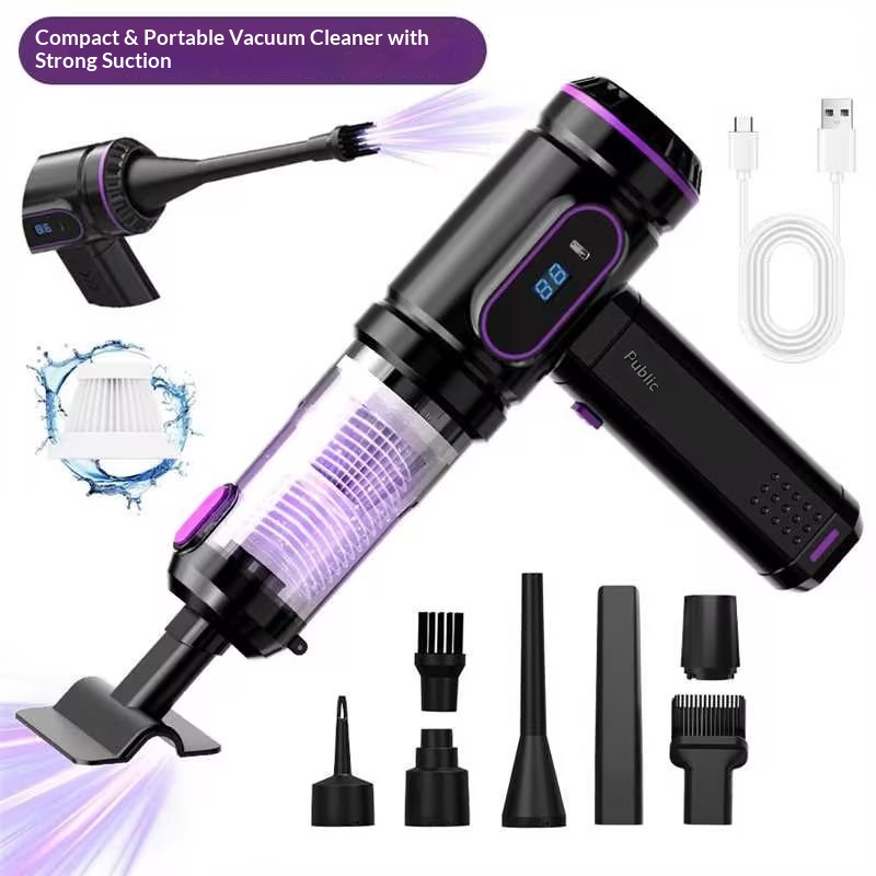 Neuer kabelloser Handstaubsauger mit Blas- und Entleerungsfunktion per Knopfdruck, hoher Saugkraft und hoher Saugkraft_voghion.com