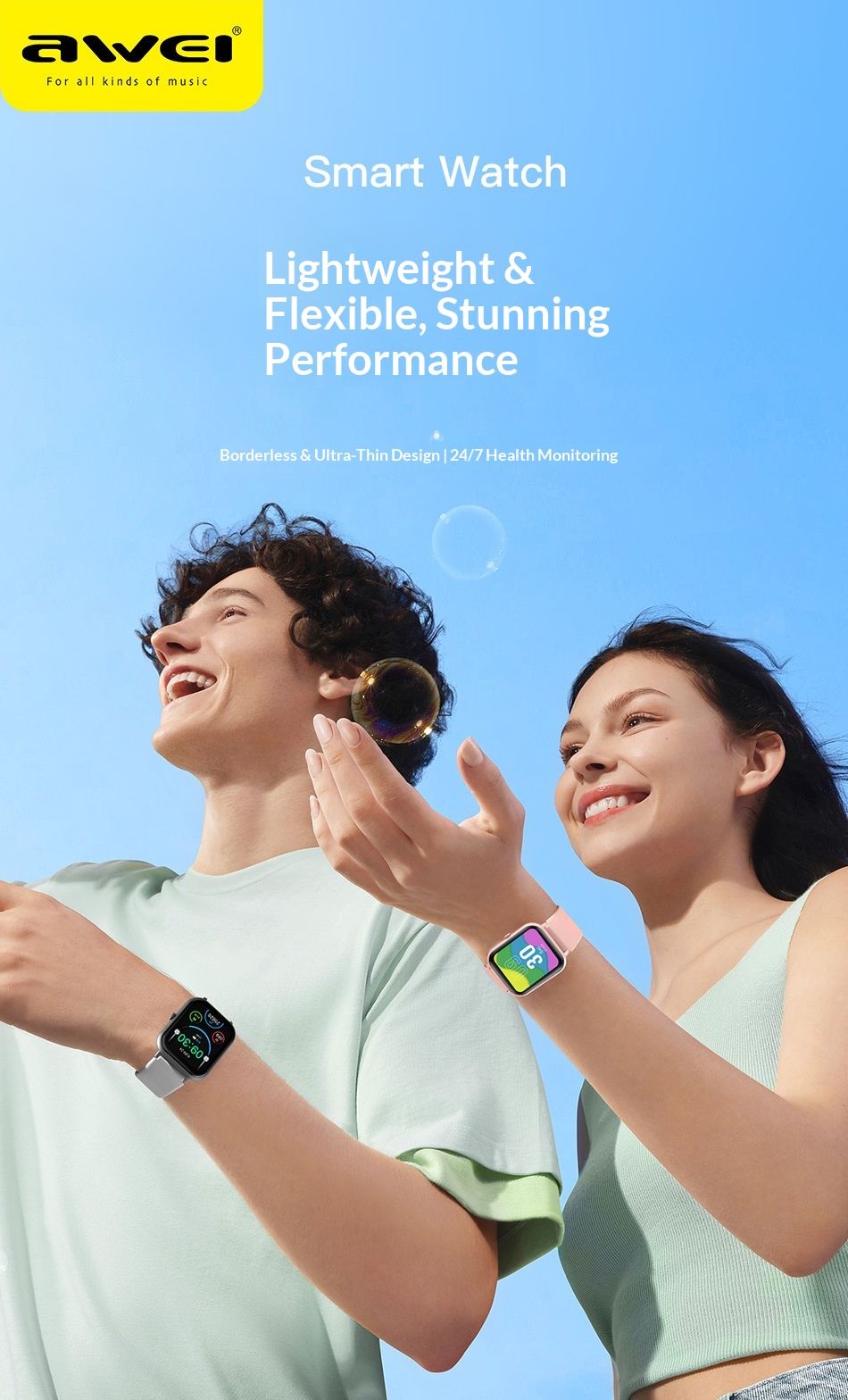 Awei H25 Smart Watch With Bluetooth Calling And Health Tracking_voghion.com