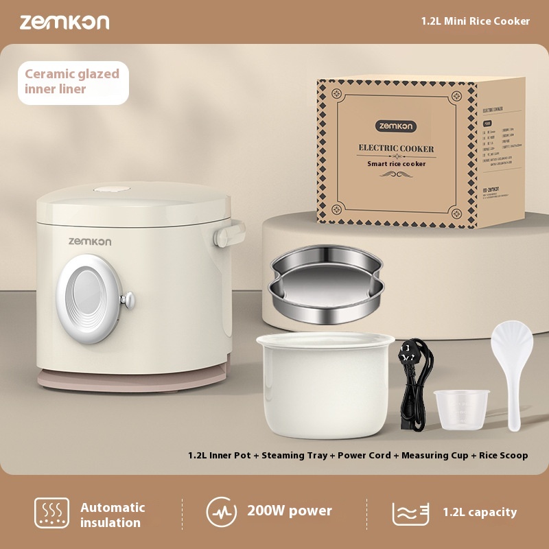 German Zemkon 1.2L Rice Cooker Small 1-2 Person Home Dormitory Smart Mini One Person Rice Cooker_voghion.com