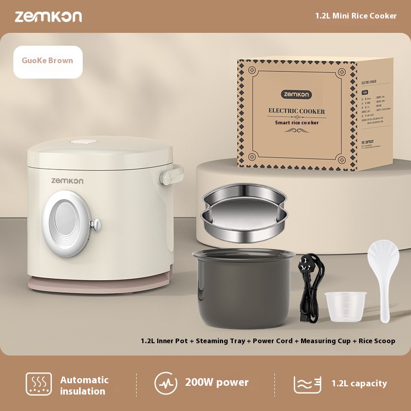 German Zemkon 1.2L Rice Cooker Small 1-2 Person Home Dormitory Smart Mini One Person Rice Cooker_voghion.com