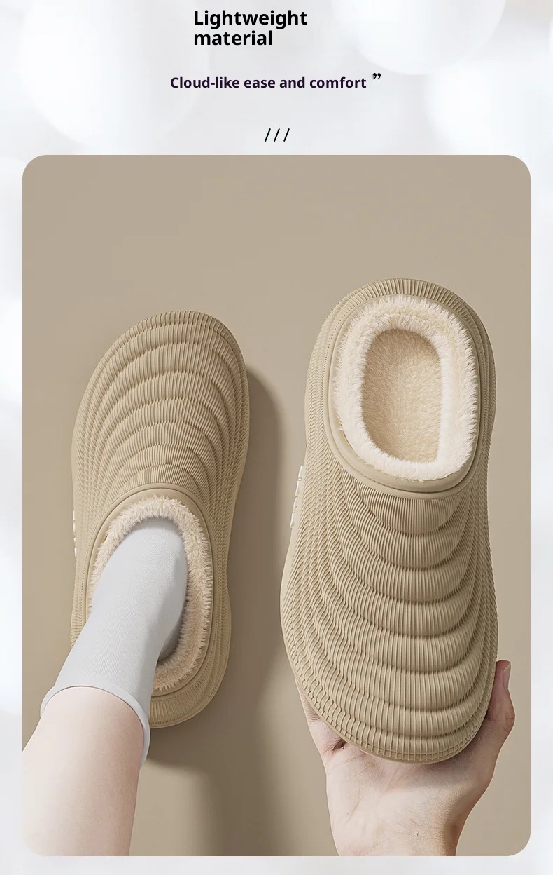 Winter Women Slippers Indoor Leather House Waterproof Warm Home Fur Slipper Male Room Plush Fuzzy Outdoors Non Slip Flat Shoes_voghion.com