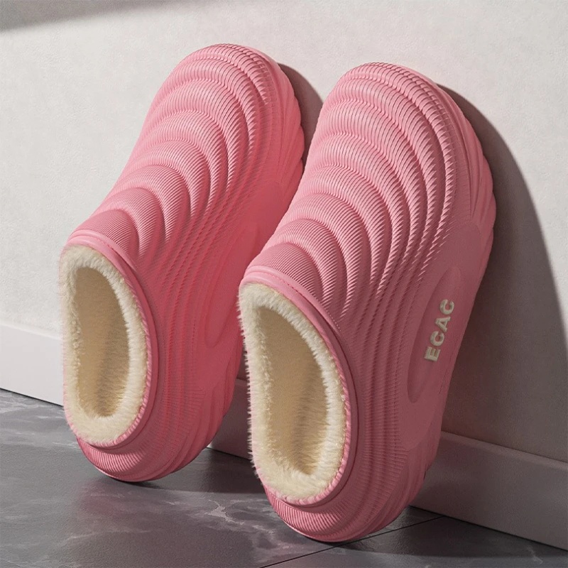 Winter Women Slippers Indoor Leather House Waterproof Warm Home Fur Slipper Male Room Plush Fuzzy Outdoors Non Slip Flat Shoes_voghion.com