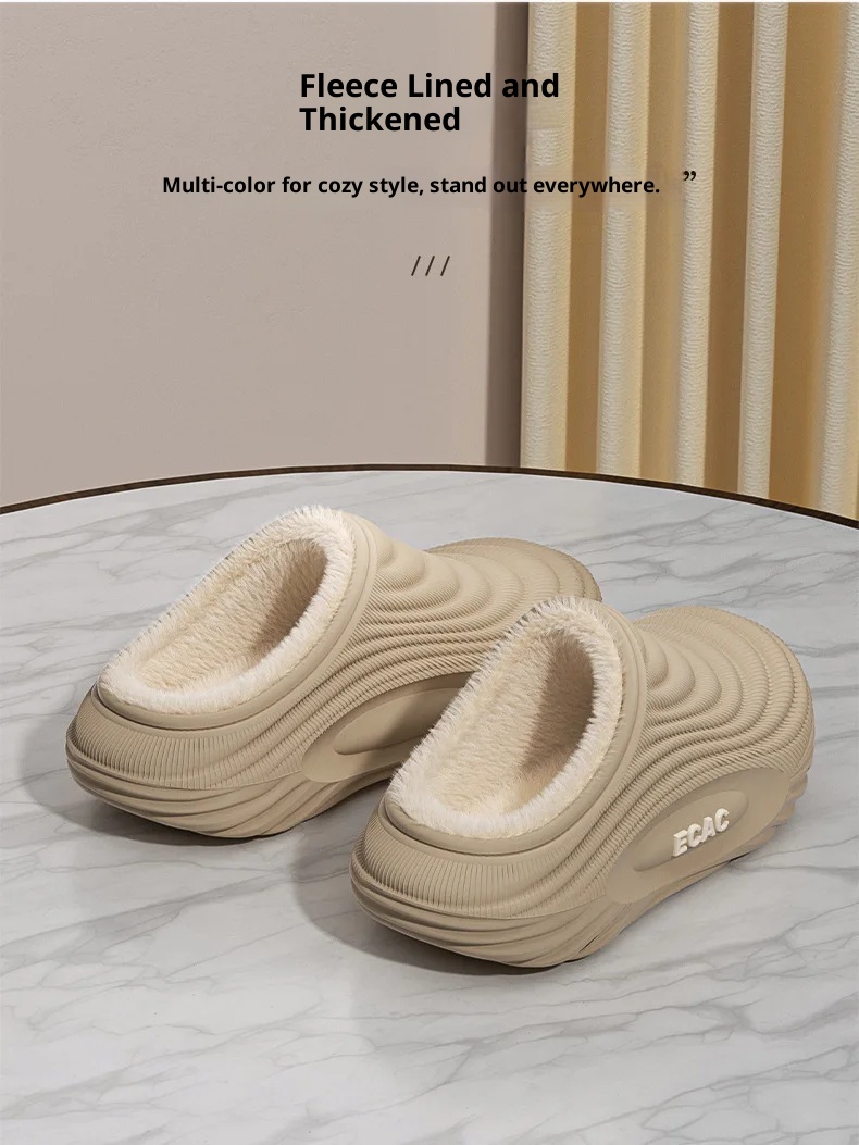 Winter Women Slippers Indoor Leather House Waterproof Warm Home Fur Slipper Male Room Plush Fuzzy Outdoors Non Slip Flat Shoes_voghion.com