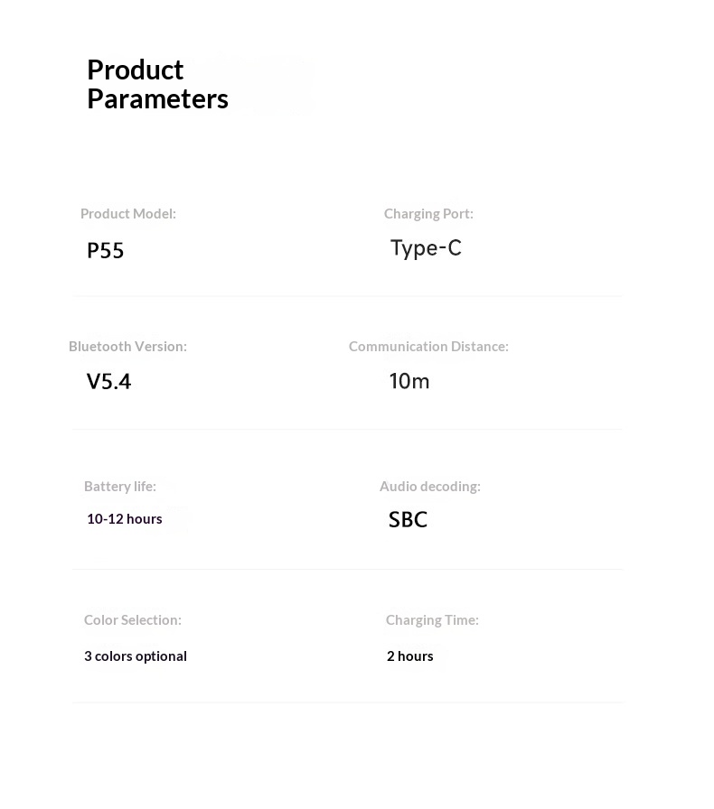 Neue Bosee/P55 ULTRA Kopfhörer mit 3D-Stereo-Ohrpolstern, kabelloser Geräuschunterdrückung und Bluetooth für den Außenbereich, Geschenkidee_voghion.com