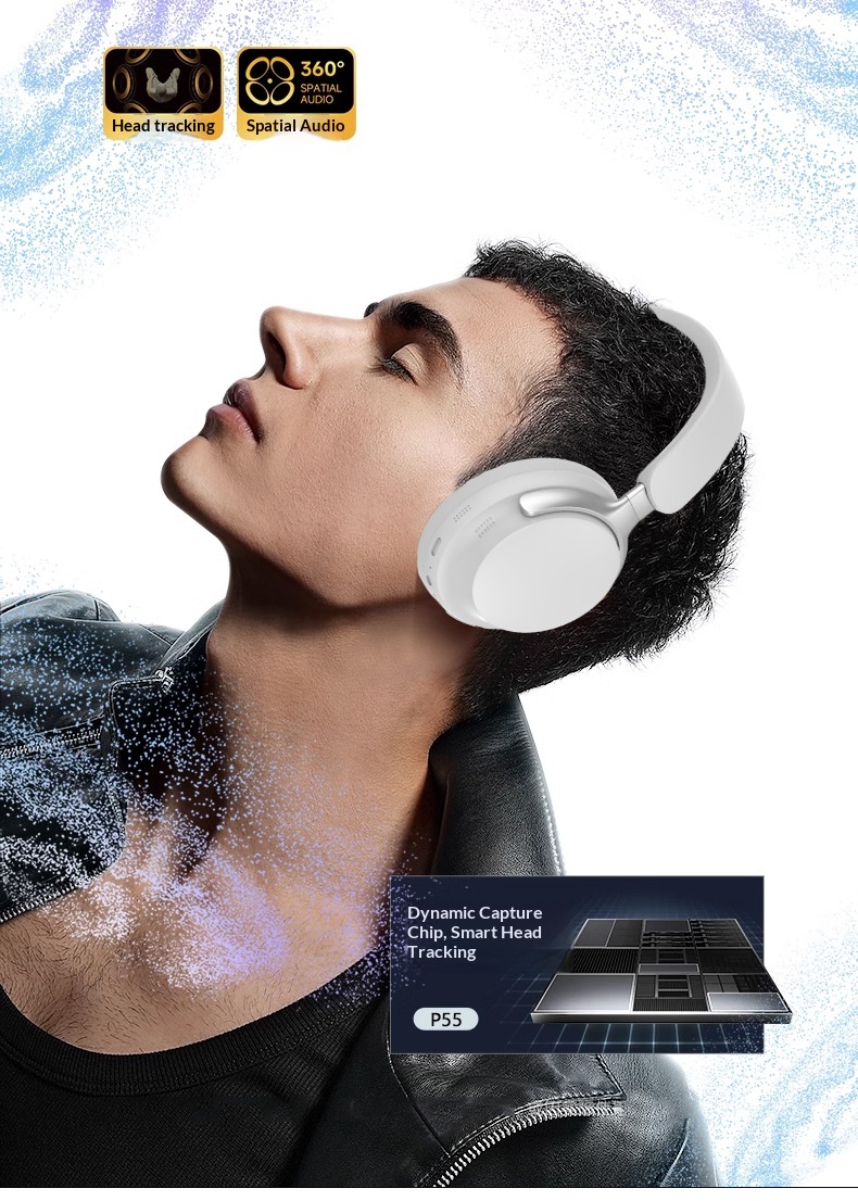 Neue Bosee/P55 ULTRA Kopfhörer mit 3D-Stereo-Ohrpolstern, kabelloser Geräuschunterdrückung und Bluetooth für den Außenbereich, Geschenkidee_voghion.com