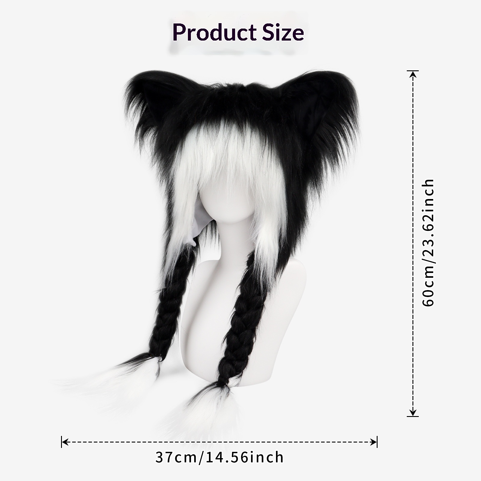 Fursuit Costume Accessory – 1pc Y2K Aesthetic Anime Cute Cat Ear Hat, Winter Warm Fluffy Cap For Halloween Parties,New Year & Gifts_desvips.com