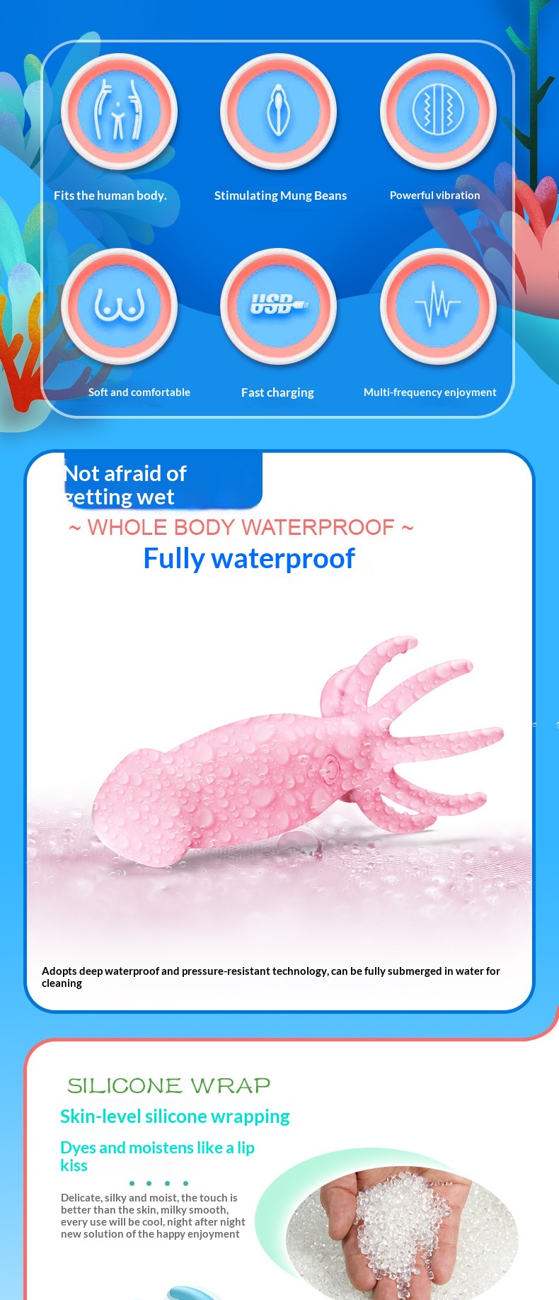 Octopus Remote Control Vibrator Waterproof Wearable Sex Toy_voghion.com