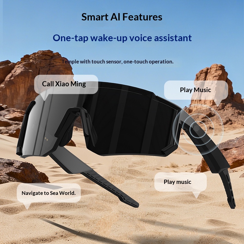 AI Color Changing Glasses, Intelligent Bluetooth Audio Glasses, Earphones, 2-in-1 Riding Windproof Goggles_voghion.com