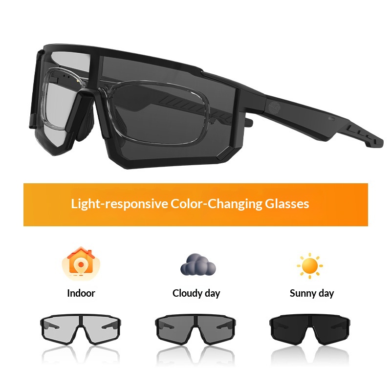 AI Color Changing Glasses, Intelligent Bluetooth Audio Glasses, Earphones, 2-in-1 Riding Windproof Goggles_voghion.com