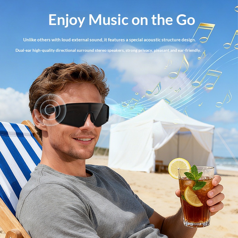 AI Color Changing Glasses, Intelligent Bluetooth Audio Glasses, Earphones, 2-in-1 Riding Windproof Goggles_voghion.com