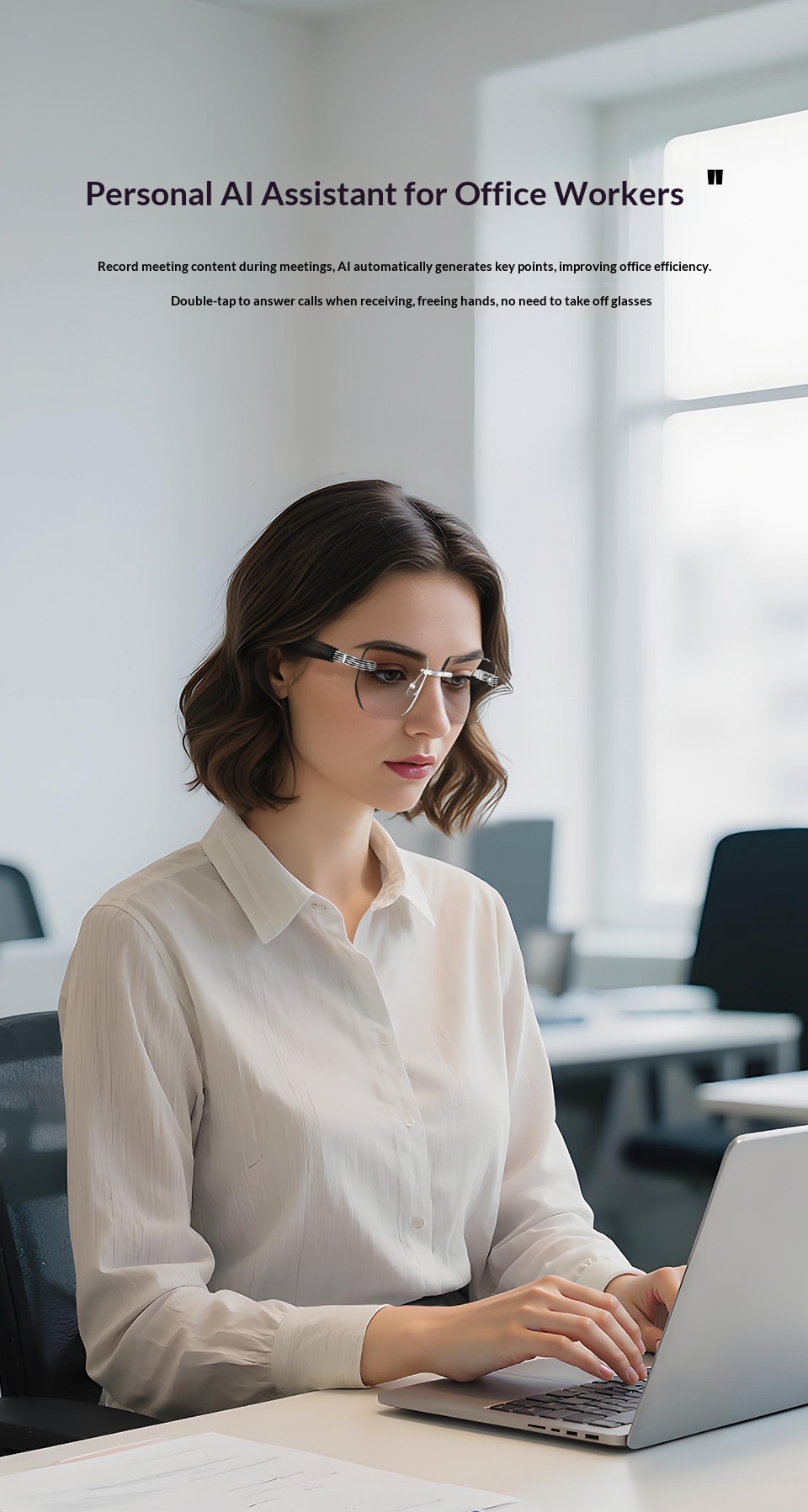 Smart Glasses Frameless Myopia Presbyopia Bluetooth Audio Color Changing Smart Glasses_voghion.com