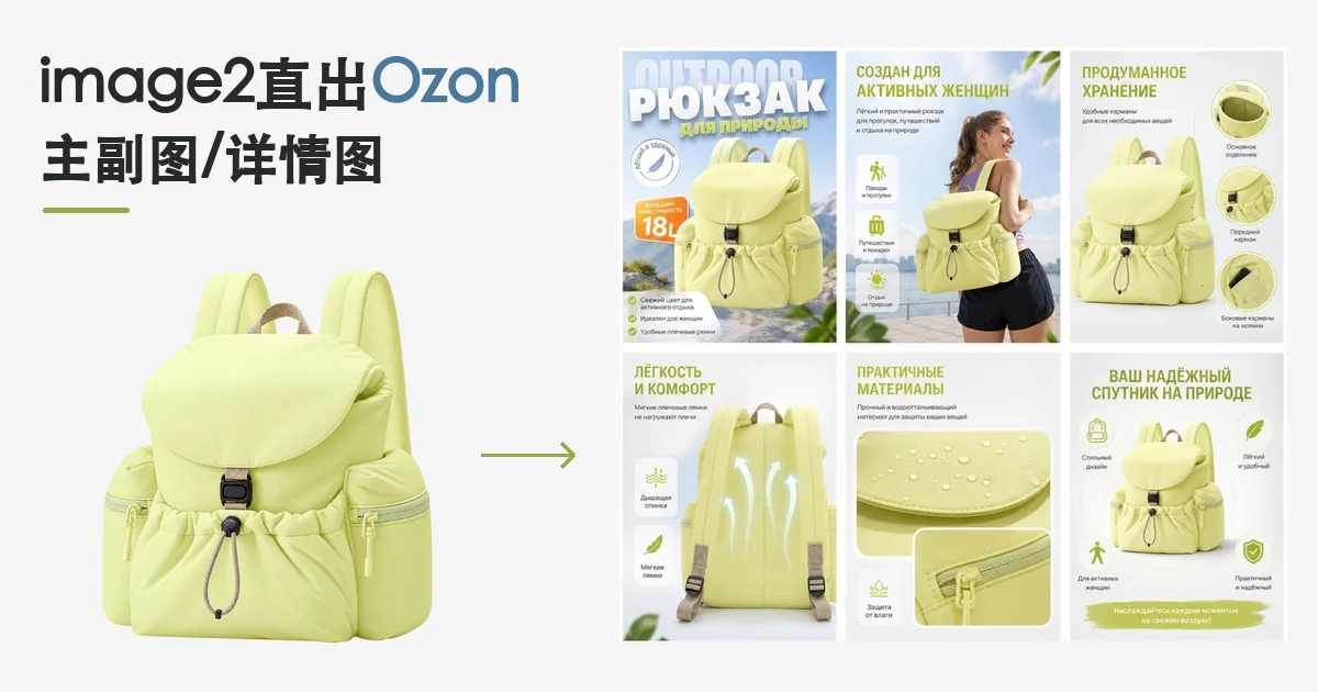 Ozon主图和商品详情页AI制作流程示例